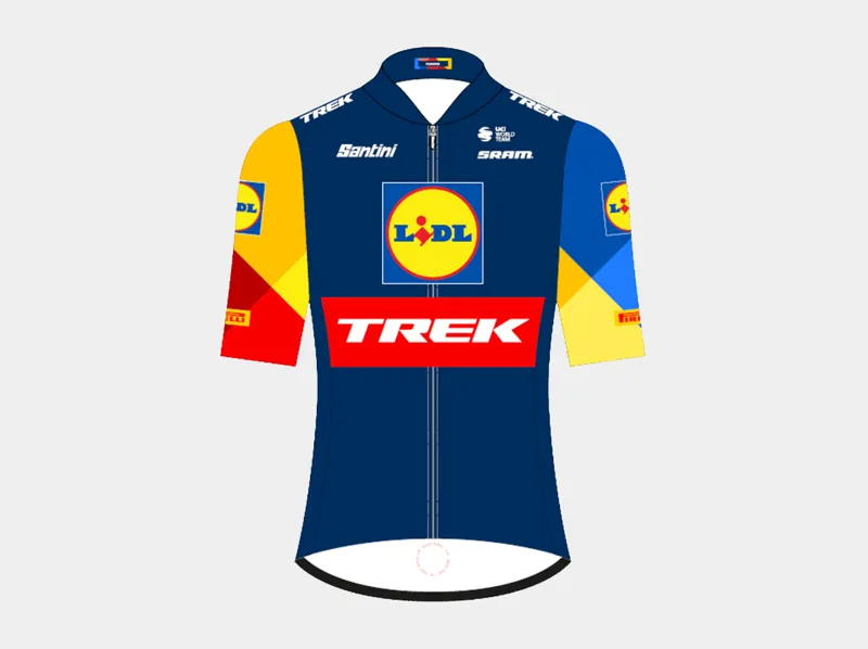 Santini Lidl-Trek Women's Replica Race Short Sleeve Jersey in Blue/Yellow